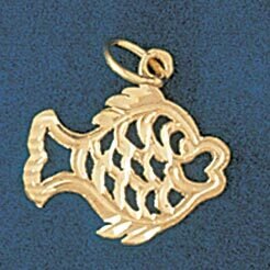 Goldfish Pendant Necklace Charm Bracelet in Yellow, White or Rose Gold 701