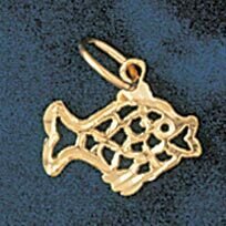 Goldfish Pendant Necklace Charm Bracelet in Yellow, White or Rose Gold 702