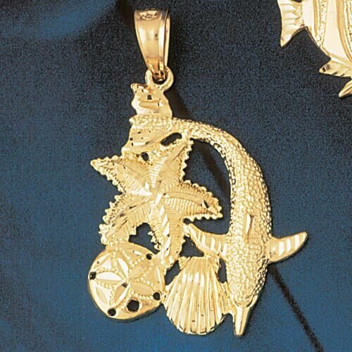 Dazzlers Jewelry Dolphin Pendant Necklace Charm Bracelet in Yellow, White or Rose Gold 703, MPN: DZ…