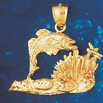 Angelfish Goldfish Fish Pendant Necklace Charm Bracelet in Yellow, White or Rose Gold 720