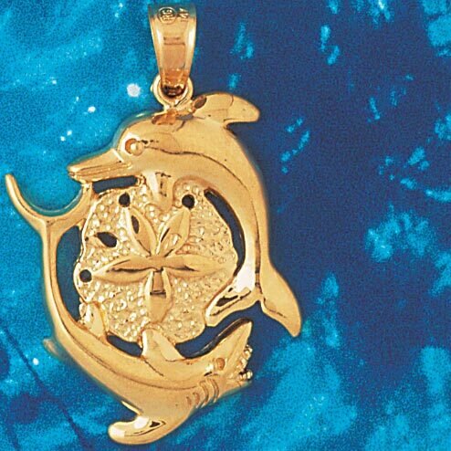 Dazzlers Jewelry Dolphin Pendant Necklace Charm Bracelet in Yellow, White or Rose Gold 729, MPN: DZ…