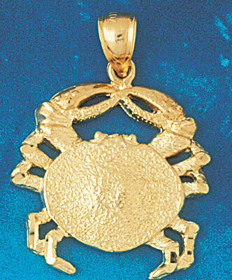 Crab Pendant Necklace Charm Bracelet in Yellow, White or Rose Gold 739