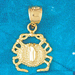 Dazzlers Jewelry Crab Pendant Necklace Charm Bracelet in Yellow, White or Rose Gold 746, MPN: DZ-74…