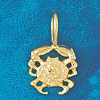 Dazzlers Jewelry Crab Pendant Necklace Charm Bracelet in Yellow, White or Rose Gold 747, MPN: DZ-74…