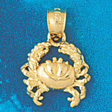 Dazzlers Jewelry Crab Pendant Necklace Charm Bracelet in Yellow, White or Rose Gold 750, MPN: DZ-75…