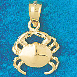Crab Pendant Necklace Charm Bracelet in Yellow, White or Rose Gold 758