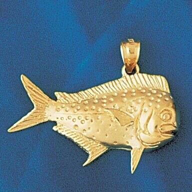 Fish Pendant Necklace Charm Bracelet in Yellow, White or Rose Gold 772