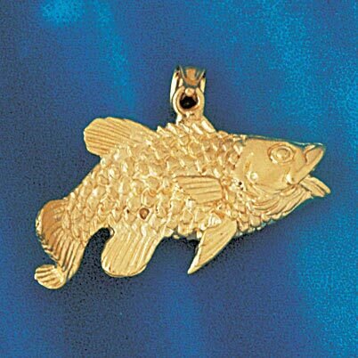 Fish Pendant Necklace Charm Bracelet in Yellow, White or Rose Gold 773
