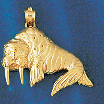 Dazzlers Jewelry Walrus Pendant Necklace Charm Bracelet in Yellow, White or Rose Gold 779, MPN: DZ-…