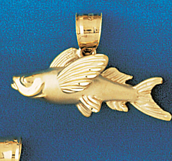 Goldfish Pendant Necklace Charm Bracelet in Yellow, White or Rose Gold 787