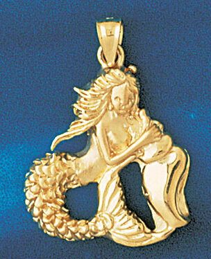 Dazzlers Jewelry Mermaid Pendant Necklace Charm Bracelet in Yellow, White or Rose Gold 794, MPN: DZ…