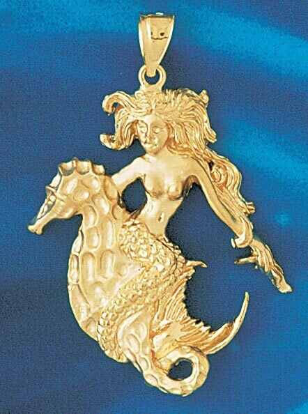 Mermaid Pendant Necklace Charm Bracelet in Yellow, White or Rose Gold 795