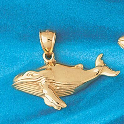 Whale Pendant Necklace Charm Bracelet in Yellow, White or Rose Gold 803