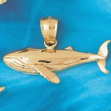 Whale Pendant Necklace Charm Bracelet in Yellow, White or Rose Gold 804
