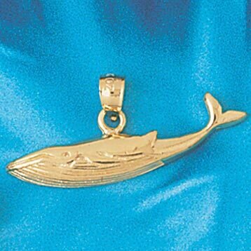 Whale Pendant Necklace Charm Bracelet in Yellow, White or Rose Gold 805