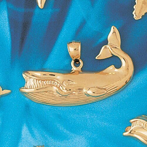 Whale Pendant Necklace Charm Bracelet in Yellow, White or Rose Gold 806