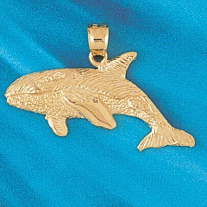 Whale Pendant Necklace Charm Bracelet in Yellow, White or Rose Gold 814