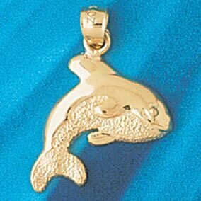 Whale Pendant Necklace Charm Bracelet in Yellow, White or Rose Gold 816