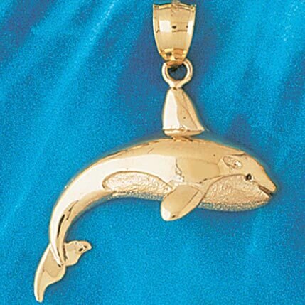 Dazzlers Jewelry Whale Pendant Necklace Charm Bracelet in Yellow, White or Rose Gold 817, MPN: DZ-8…