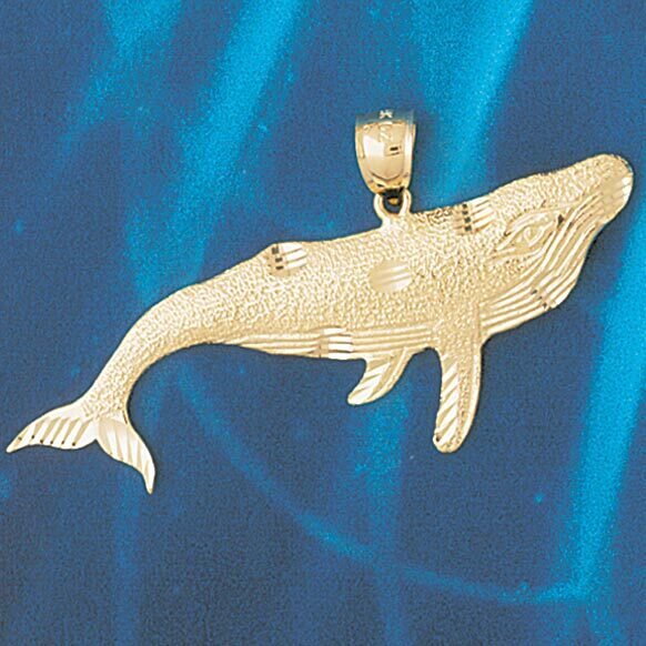 Whale Pendant Necklace Charm Bracelet in Yellow, White or Rose Gold 827