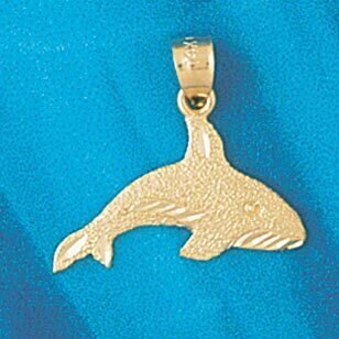 Whale Pendant Necklace Charm Bracelet in Yellow, White or Rose Gold 830
