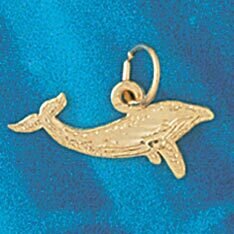Whale Pendant Necklace Charm Bracelet in Yellow, White or Rose Gold 831