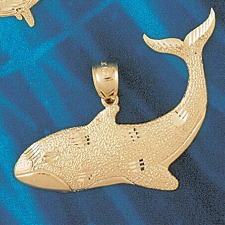 Whale Pendant Necklace Charm Bracelet in Yellow, White or Rose Gold 832