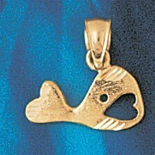 Whale Pendant Necklace Charm Bracelet in Yellow, White or Rose Gold 837