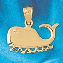 Dazzlers Jewelry Whale Pendant Necklace Charm Bracelet in Yellow, White or Rose Gold 842, MPN: DZ-8…