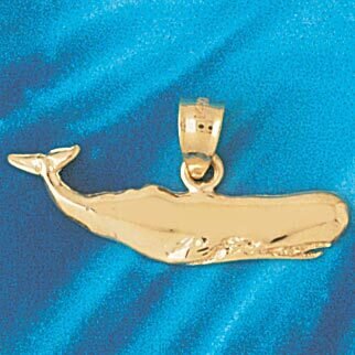 Whale Pendant Necklace Charm Bracelet in Yellow, White or Rose Gold 847