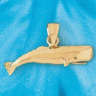 Whale Pendant Necklace Charm Bracelet in Yellow, White or Rose Gold 848