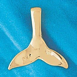 Dazzlers Jewelry Whale Tail Pendant Necklace Charm Bracelet in Yellow, White or Rose Gold 855, MPN:…