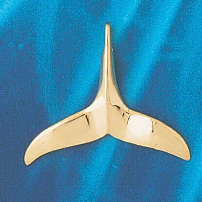 Whale Tail Pendant Necklace Charm Bracelet in Yellow, White or Rose Gold 858