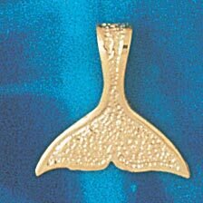 Dazzlers Jewelry Whale Tail Pendant Necklace Charm Bracelet in Yellow, White or Rose Gold 870, MPN:…