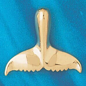 Whale Tail Pendant Necklace Charm Bracelet in Yellow, White or Rose Gold 871