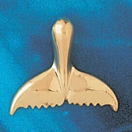 Whale Tail Pendant Necklace Charm Bracelet in Yellow, White or Rose Gold 872