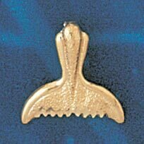 Dazzlers Jewelry Whale Tail Pendant Necklace Charm Bracelet in Yellow, White or Rose Gold 873, MPN:…
