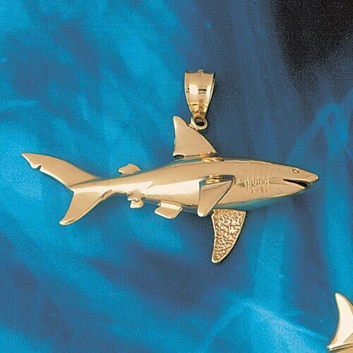 Dazzlers Jewelry Shark Pendant Necklace Charm Bracelet in Yellow, White or Rose Gold 893, MPN: DZ-8…