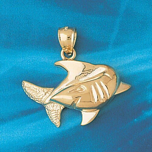 Shark Pendant Necklace Charm Bracelet in Yellow, White or Rose Gold 894
