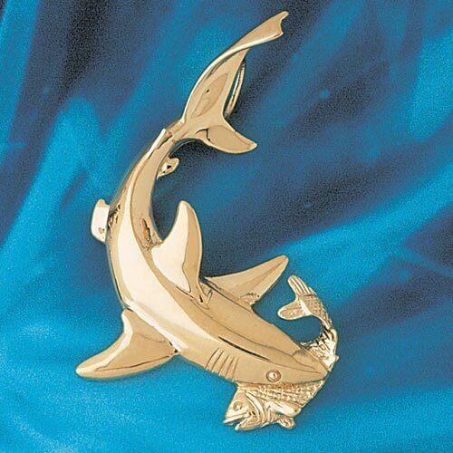 Dazzlers Jewelry Shark Pendant Necklace Charm Bracelet in Yellow, White or Rose Gold 896, MPN: DZ-8…