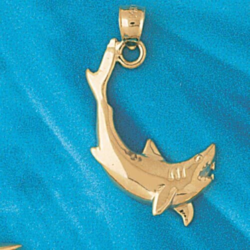 Shark Pendant Necklace Charm Bracelet in Yellow, White or Rose Gold 900