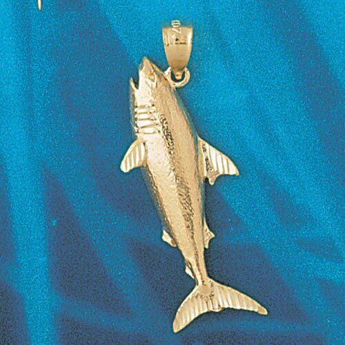 Dazzlers Jewelry Shark Pendant Necklace Charm Bracelet in Yellow, White or Rose Gold 906, MPN: DZ-9…