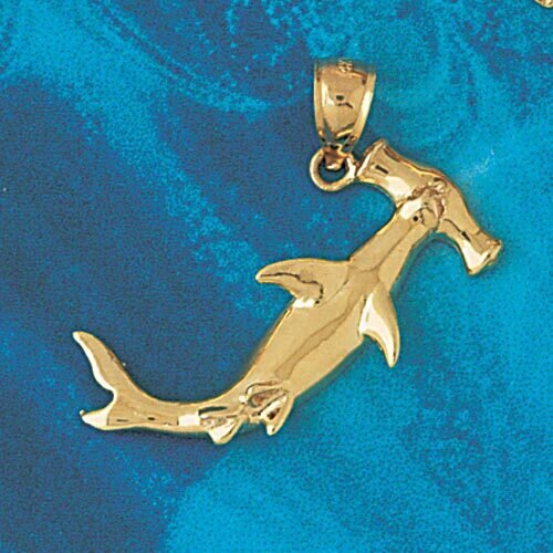 Shark Pendant Necklace Charm Bracelet in Yellow, White or Rose Gold 910