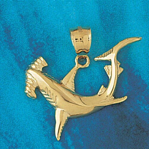 Shark Pendant Necklace Charm Bracelet in Yellow, White or Rose Gold 911