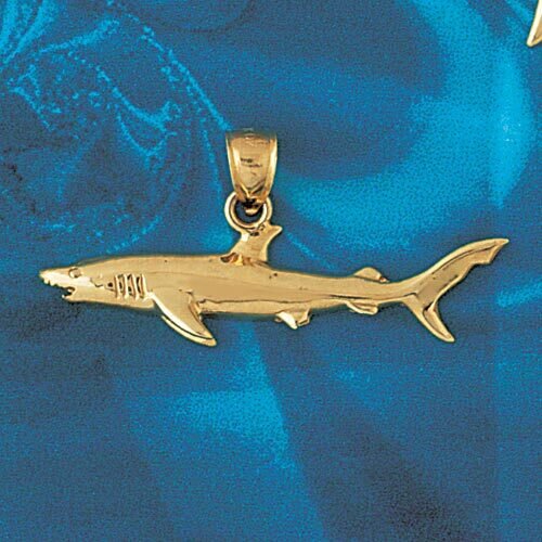 Dazzlers Jewelry Shark Pendant Necklace Charm Bracelet in Yellow, White or Rose Gold 917, MPN: DZ-9…