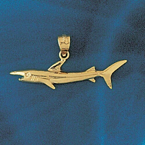 Shark Pendant Necklace Charm Bracelet in Yellow, White or Rose Gold 918