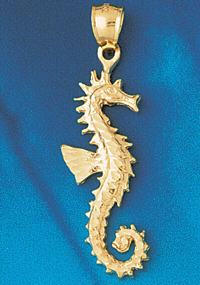 Seahorse Pendant Necklace Charm Bracelet in Yellow, White or Rose Gold 934