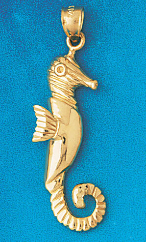 Seahorse Pendant Necklace Charm Bracelet in Yellow, White or Rose Gold 935