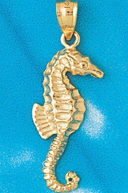 Seahorse Pendant Necklace Charm Bracelet in Yellow, White or Rose Gold 942