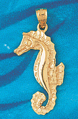 Seahorse Pendant Necklace Charm Bracelet in Yellow, White or Rose Gold 946